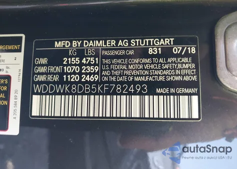 2019 Mercedes-Benz C 300 from USA, damaged, VIN WDDWK8DB5KF782493